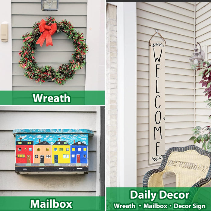 Vinyl Siding Hooks, Heavy-Duty Stainless Steel Siding Hooks Vinyl Siding Hangers, Low Profile & No Holes Needed Siding Clips for Hanging Wreaths (silver-10pack)