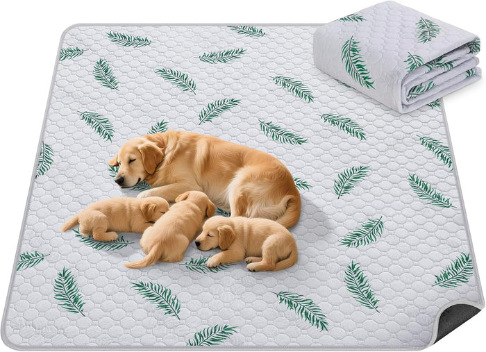 Washable Pee Pads for Dogs, 2Pack Reusable Puppy Pads, Super Absorbent & Leakproof Dog Pads, Anti-Slip Dog Pee Pads for Puppy Training & Incontinence, Feather Pattern 36"x41"
