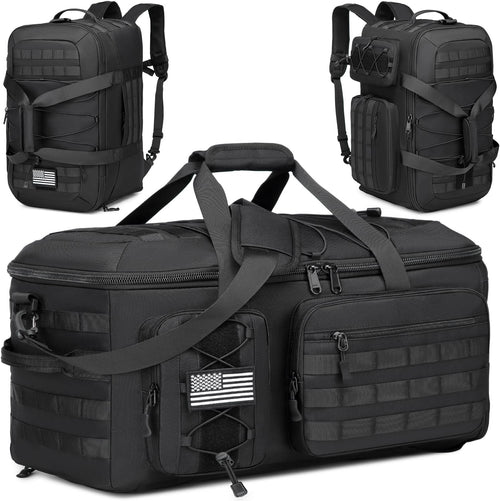 50L Gym Bags for Men, 3 in 1 Travel Duffle Bag with Shoe Compartment, Tactical Military Backpack for Overnight Weekender Gym Traveling Workout Deployment