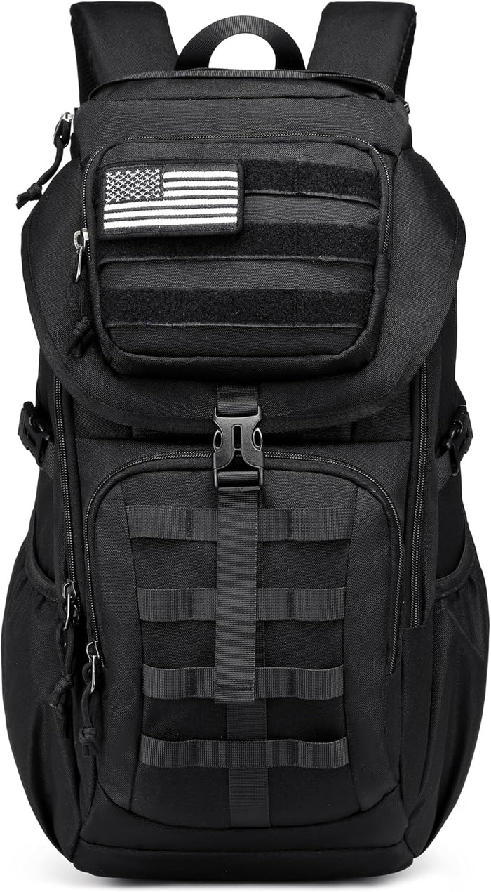 Wotony Tactical Assault Pack Backpack Molle Military Backpack Outdoor Hiking Camping Rucksack Waterproof backpack for men (Black, 25L)