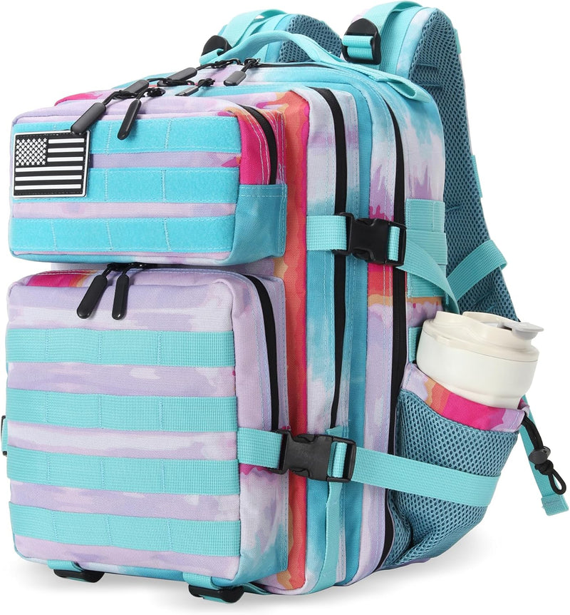 25L Tactical Military Backpack Small Travel Rucksack for Men and Women Assault Pack Bug Out Bag Molle Daypack Gym Backpack with Bottle Holder (Purple Pony)