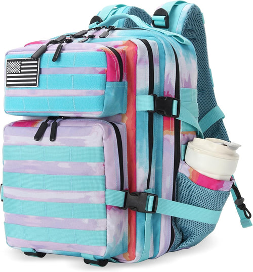 25L Tactical Military Backpack Small Travel Rucksack for Men and Women Assault Pack Bug Out Bag Molle Daypack Gym Backpack with Bottle Holder (Neon Teal)