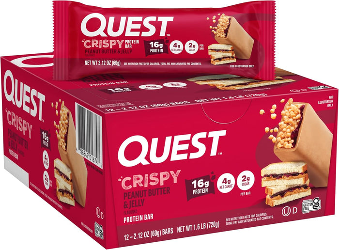 Quest Nutrition Crispy Blueberry Cobbler Hero Protein Bar, 16g Protein, 1g Sugar, 3g Net Carb, Gluten Free Protein Snack, Keto Friendly, 12 Count