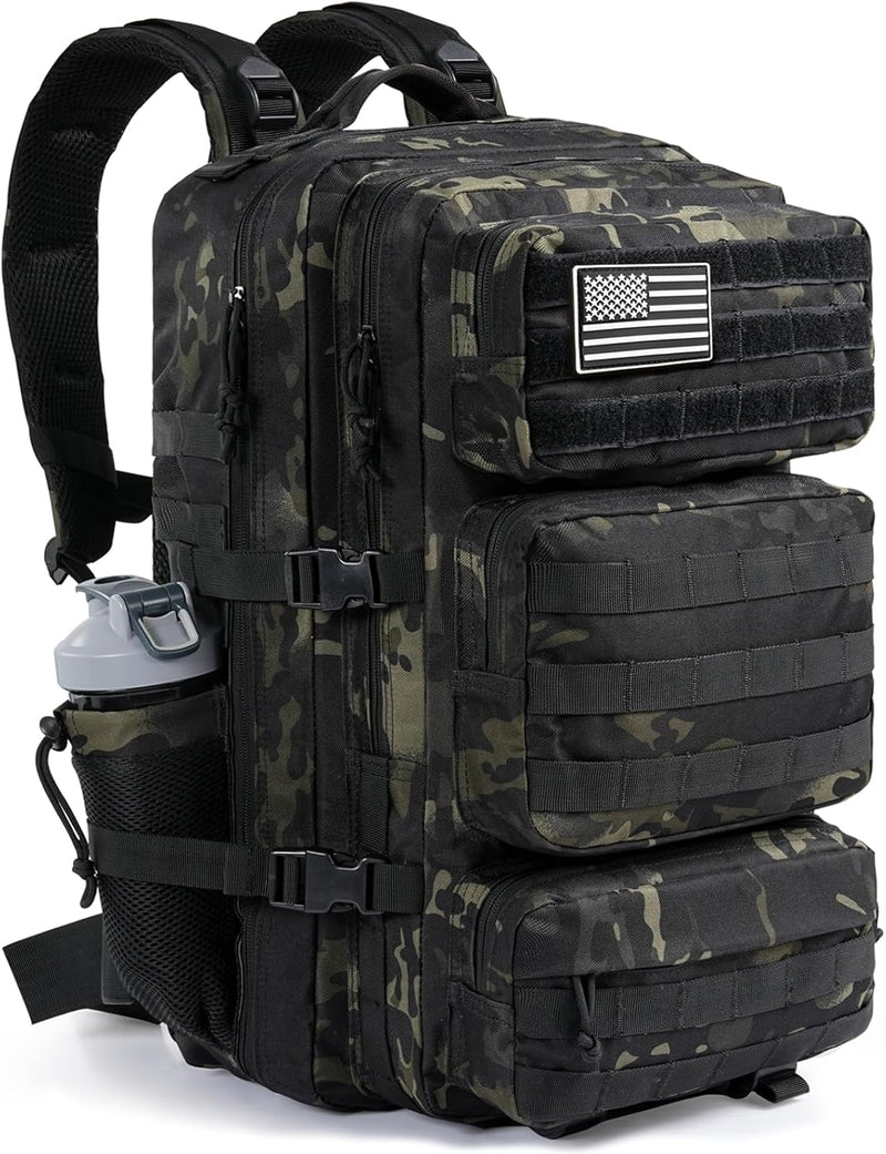 Military Tactical Backpack 50L Large Day Backpack for Men Molle Army 3 Days Assault Pack Bug Out Bag Water Resistant and Heavy Duty Hiking Treeking Rucksack - Camouflage