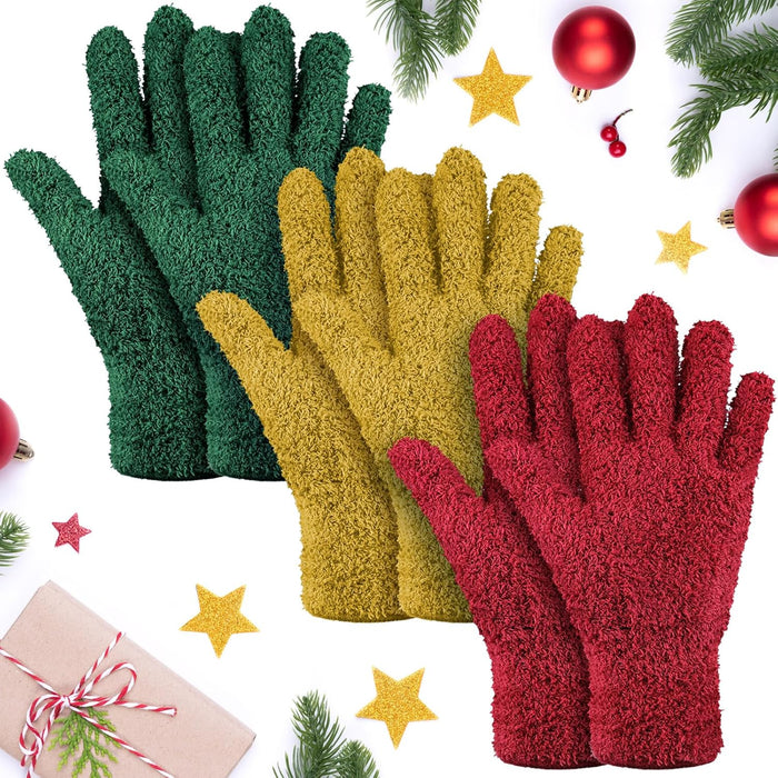 Patelai 3 Pairs Microfiber Plant Dusting Gloves Leaf Cleaning Gloves for Indoor Plants, Blinds, Furniture, House(Small,Black)