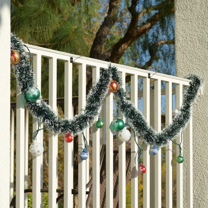 50 Feet Garland for Christmas Decorations,Green Snowy Garland,Artificial Christmas Pine Streamers for Party Hanging Ceiling Decorations