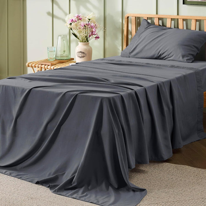 Bedsure Twin Sheets Set - 3 Pieces Soft Twin Bed Sheets - Breathable & Cooling - Hotel Luxury - Easy Care Polyester Microfiber Bedding for Women, Men, Taupe