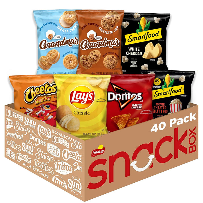 Frito-Lay Ultimate Snack Care Package, Variety Assortment of Chips, Cookies, Crackers & More, (Pack of 40)
