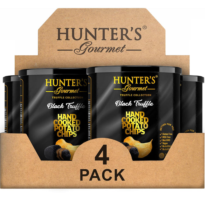 Hunter's Gourmet Hand-Cut Chips | Free from Preservatives & Artificial Colors | Cholesterol-Free | Himalayan Pink Salt Crisps | Great for Special Occasions | Non-GMO | Pack of 4 | 40g