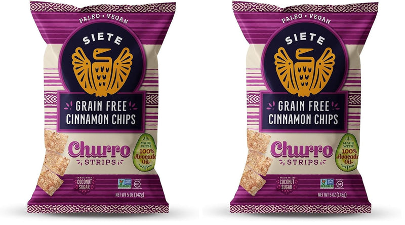 Siete Grain Free Cinnamon Churro Strips, 5 oz Bag (1 Pack) - Dairy Free, Paleo, Vegan, Non-GMO, Gluten Free