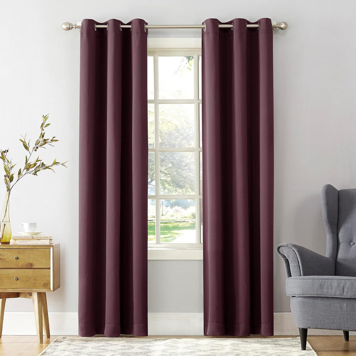 Sun Zero Easton Energy Saving Blackout Grommet Curtain Panel, 40" x 84", Gray