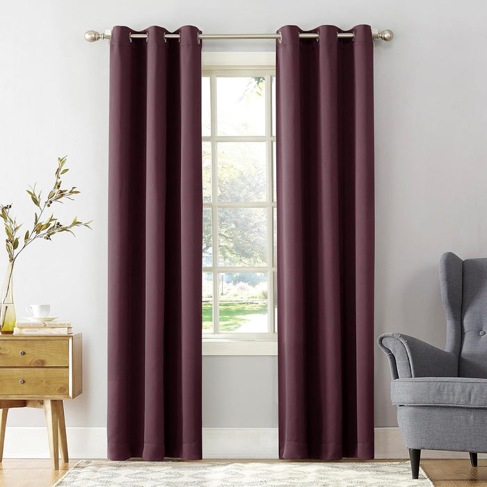 Sun Zero Easton Energy Saving Blackout Grommet Curtain Panel, 40" x 84", Gray