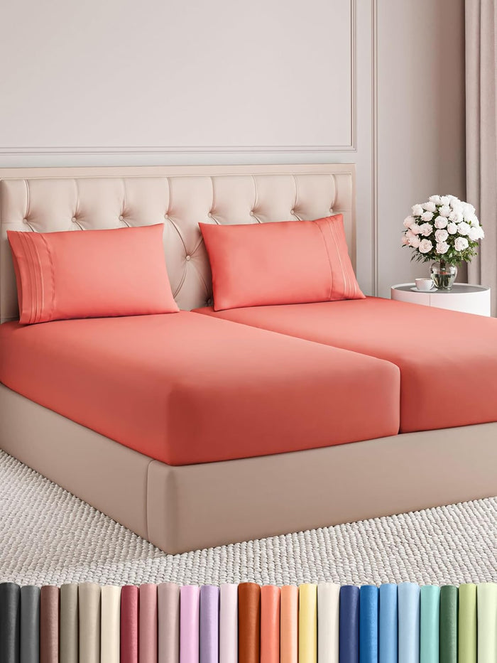 Queen Size 4 Piece Sheet Set - Comfy Breathable & Cooling Bed Sheets Set - Hotel Luxury Bedding for Women, Men, Kids & Teens - Deep Pockets, Easy Secure Fit, Soft and Wrinkle Free - Oeko-Tex - White