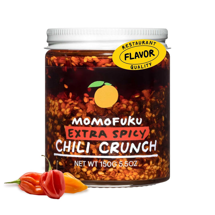 Momofuku Chili Crunch by David Chang, (5.5 Ounces), Chili Oil with Crunchy Garlic and Shallots, Spicy Chili Crisp