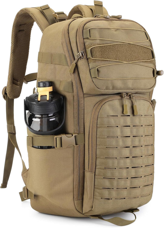 HUNTVP Tactical Backpack Military MOLLE Backpack Hunting Rucksack Gear Assault Pack 25L WR（Black）