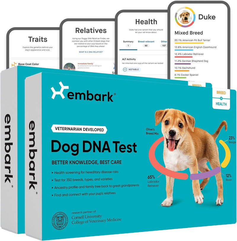 Embark Breed & Health Kit - Dog DNA Testing Kit - Discover Breed, Ancestry, Relative Finder, Genetic Health, Traits, Allergy Risk Scores