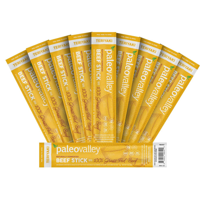 Paleovalley 100% Grass Fed Beef Sticks - Delicious Gluten Free Beef Snack - High Protein Keto Friendly, 40 Count Variety Pack