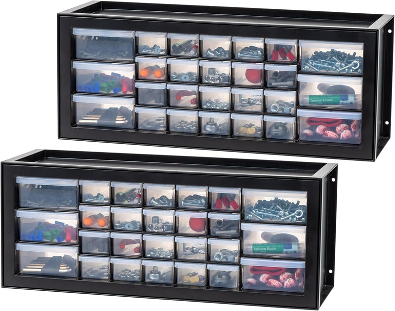 IRIS USA Screw Tool Organizer Small Parts Cabinet Chest, 44-Drawer Hardware Electronics Nuts Bolts Storage Drawers Organization Toolbox Garage Craft Business Teacher Beads Scrapbook Art Hobby - Black
