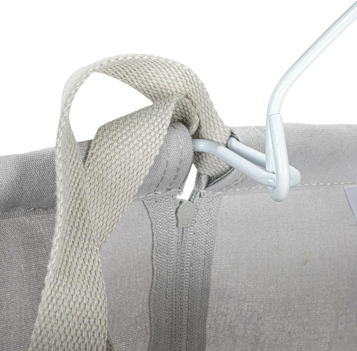 Household Essentials Door Hanging Laundry Bag, Washable Canvas Bag with Loop Handle, Holds Two Loads of Laundry, Great for Dorms and Small Spaces, Grey