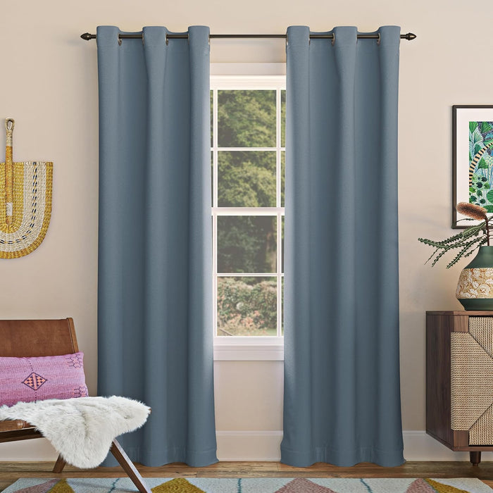 Sun Zero Easton Energy Saving Blackout Grommet Curtain Panel, 40" x 84", Gray