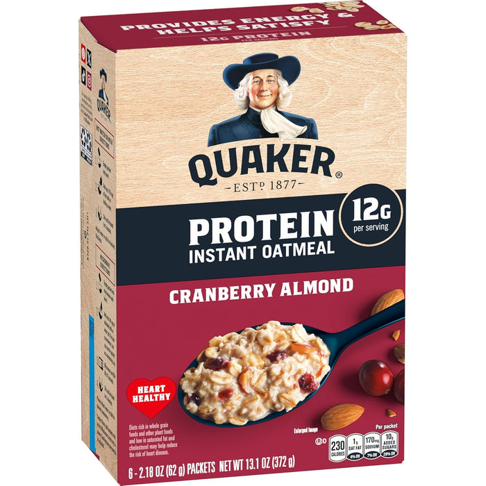 Quaker, Instant Steel Cut Oatmeal, Cranberries And Blueberries, 8 Ct