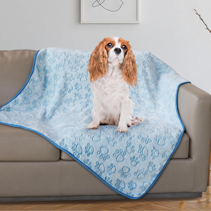 Stuffed® Premium Soft Dog Blanket Washable, 40"x32" Cat Blanket for Indoor Cats Large Medium Small Dog Puppy Essentials (Grey)