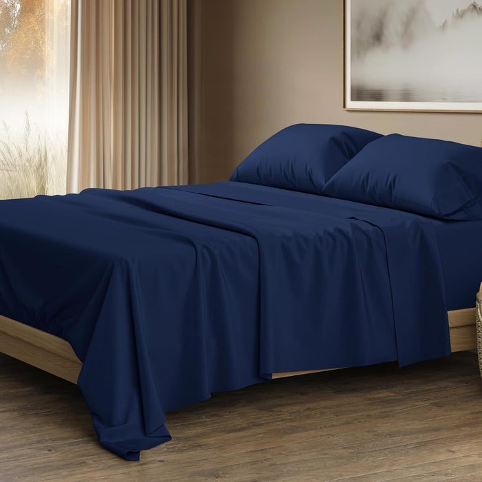 THREAD SPREAD 100% Egyptian Cotton King Size Sheets Set - Luxury 1500 Thread Count Egyptian Cotton Sheets King Size, 17" Deep Pocket, Soft, Cooling Sateen Weave Hotel Quality Bedding Set - Dark Grey