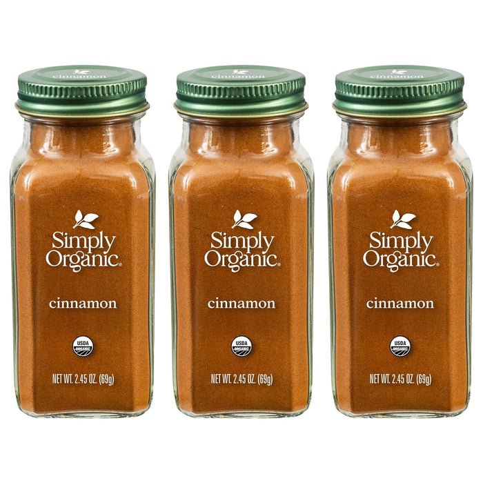 Simply Organic Ground Cinnamon, 2.45 Ounce Bottle, Gourmet Quality Cinnamon, Full Balanced Spicy Flavor, Kosher