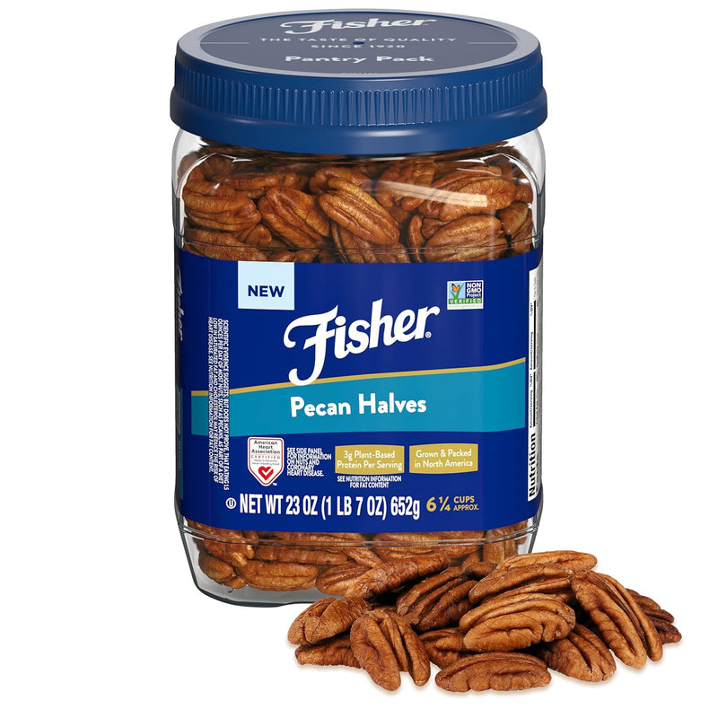 Fisher Chef's Naturals Honey Roasted Chopped Pecans 10oz Resealable Bag, Unsalted Raw Nuts for Cooking, Baking & Snacking, Vegan Protein, Keto Snack, Gluten Free