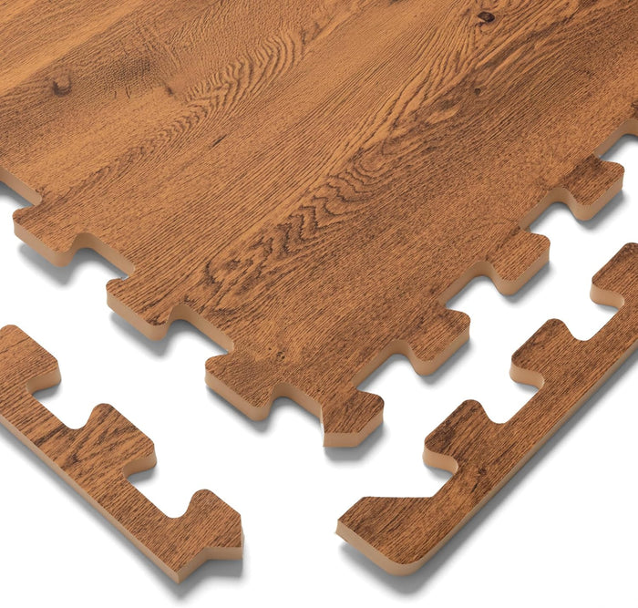 Forest Floor Farmhouse 3/8 Inch Thick Foam Tiles Wood Grain Foam Floor Mats