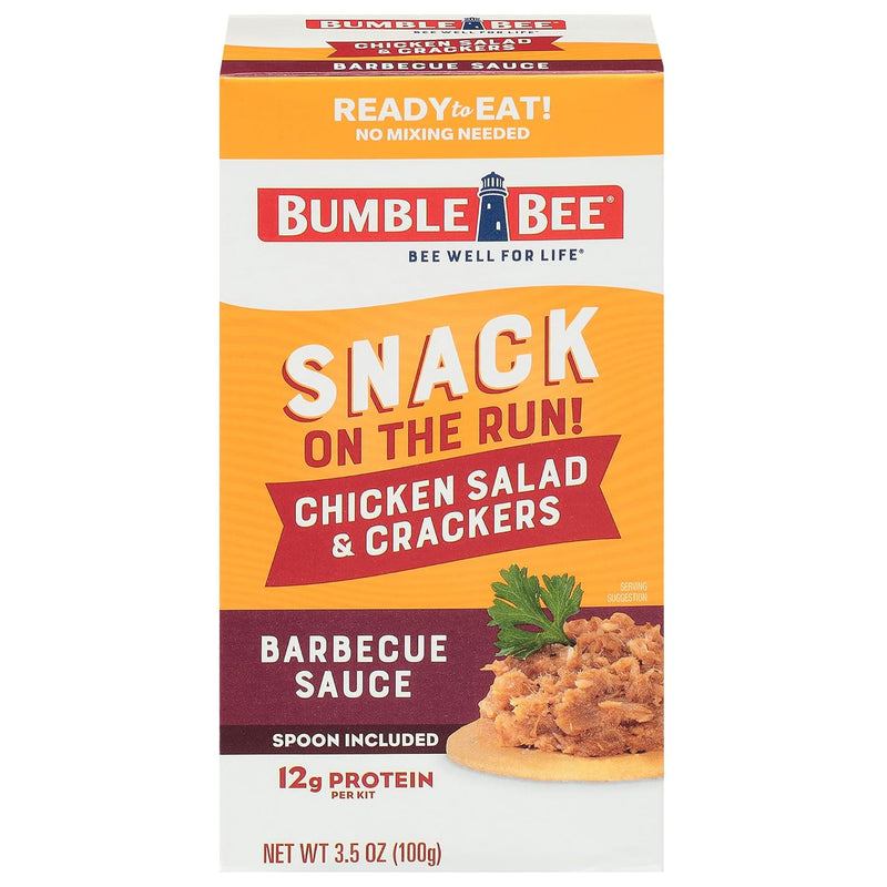 Bumble Bee Snack on the Run Chicken Salad with Crackers Kit, 3.5 oz (Pack of 12) - Ready to Eat, Spoon Included - Shelf Stable & Convenient Protein Snack