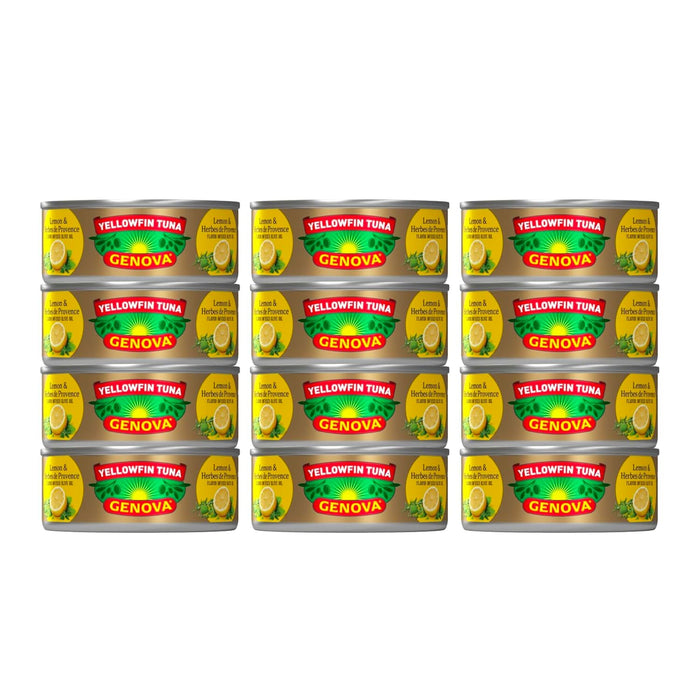 Genova Premium Yellowfin Tuna in Olive Oil, 5 Ounce Cans, 12-Pack – Nutrient Rich, High Protein Canned Tuna Fish - Delicious, Easy, Nutritious Ready to Eat Meals