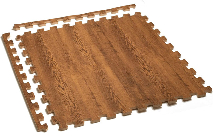 Forest Floor Farmhouse 3/8 Inch Thick Foam Tiles Wood Grain Foam Floor Mats