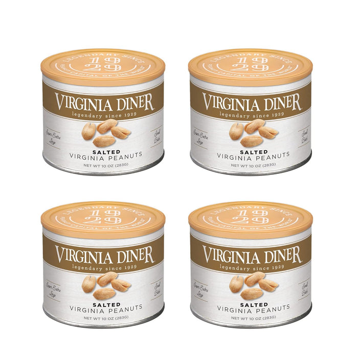 Virginia Diner Natural XL Blister Roasted Virginia Peanuts, Heart Healthy, All Natural, 36 Ounce Tin (2.25 Pound Salted)