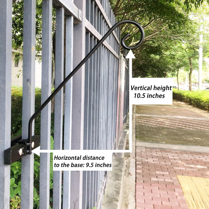 Deck Hook Rail Suitable for Hanging Flower Baskets Wind Chimes Planters Bird Feeders Lights, Heavy Duty Fence Deck Hook Rail Holds up to 15lbs with Ease Note: Pole Length: 16.5 inches
