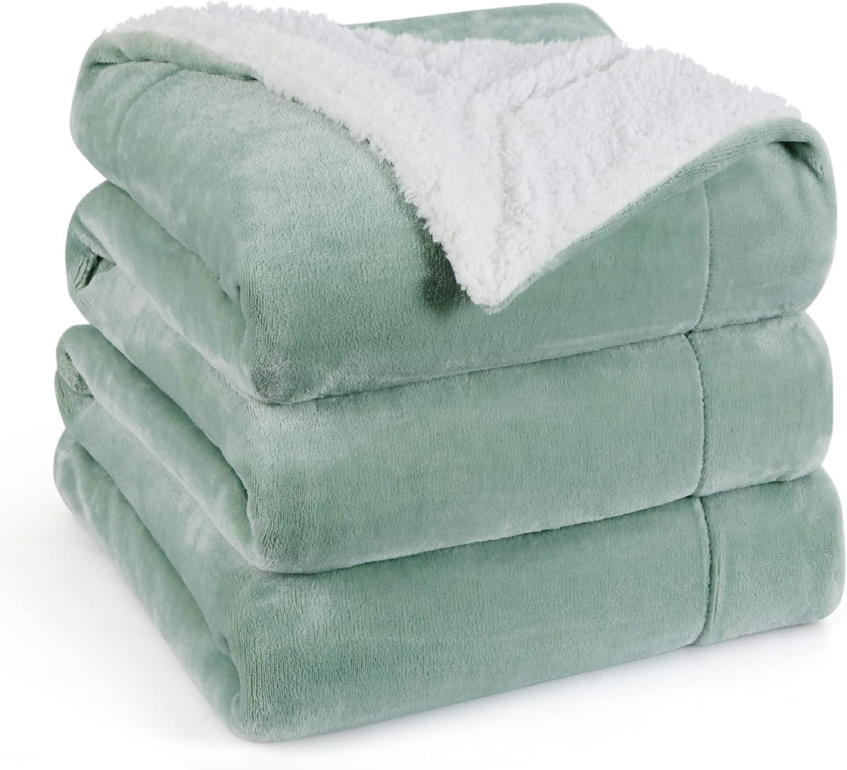 Bedsure GentleSoft Sherpa Fleece Throw Blanket for Couch - Thick and Warm Christmas Blanket for Winter, Soft Fuzzy Plush Throw Gifts for Women and Men, Grey, 50x60 Inches
