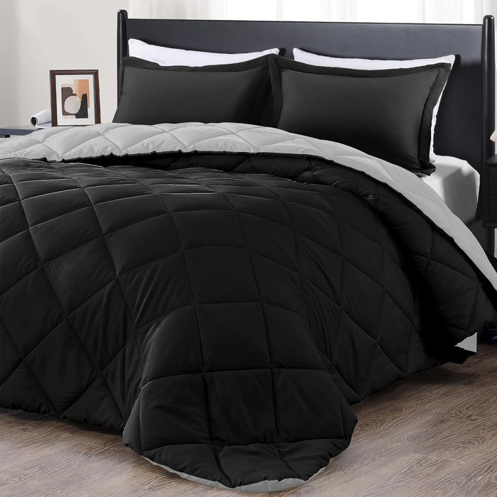 downluxe Twin Comforter Set - Blue and Sapphire Twin Comforter, Soft Bedding Sets for All Seasons -2 Pieces - 1 Comforter (66"x92") and 1 Pillow Sham(20"x26")