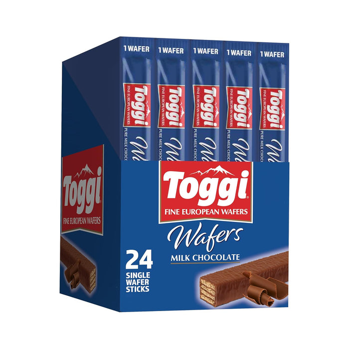 TOGGI Fine European Chocolate Wafers, Variety Snack Box, Stocking Stuffers, Milk Chocolate, Dark Chocolate, and Hazelnut (1.75 oz 9 Count)