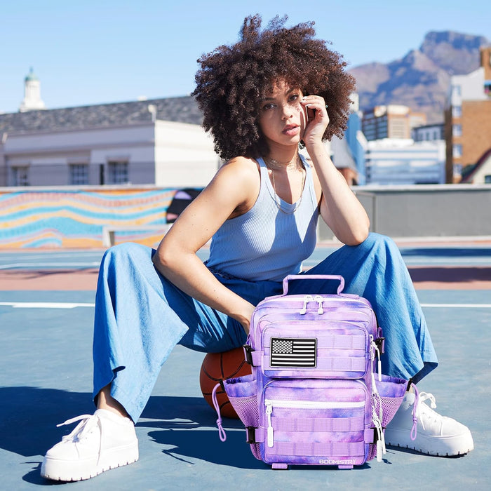 15L Mini Tactical Backpack Small Tactical Backpack for Women, Military Backpack for Gym, Hiking, Daily (Purple Nebula-15L)