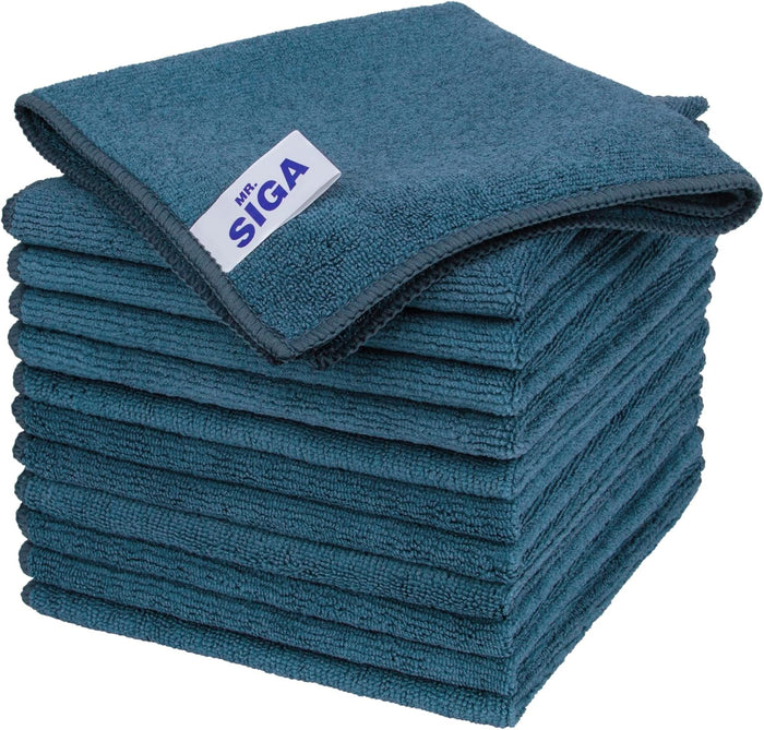 MR.SIGA Microfiber Cleaning Cloth,Pack of 12,Size:12.6" x 12.6"