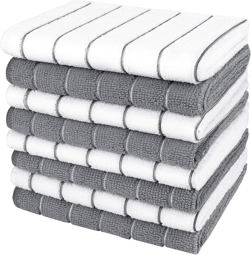 AIDEA Kitchen Towels, Absorbent Dish Towels for Kitchen, Soft Dish Cloth for Home, Multi-Purpose DishCloths for Household Cleaning and Drying, 11” x 11”, 8 Pack
