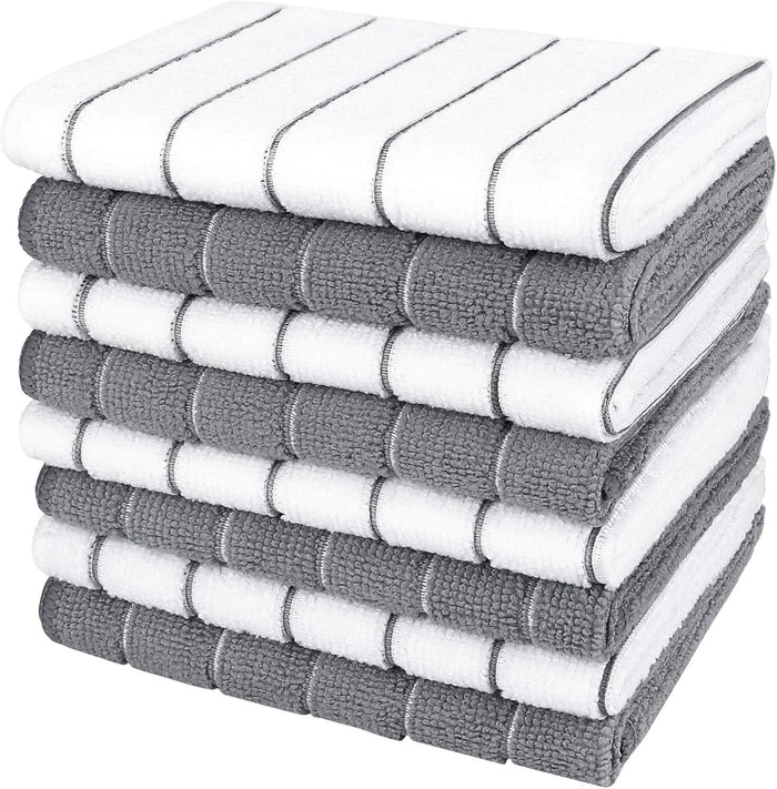 AIDEA Kitchen Towels, Absorbent Dish Towels for Kitchen, Soft Dish Cloth for Home, Multi-Purpose DishCloths for Household Cleaning and Drying, 11” x 11”, 8 Pack