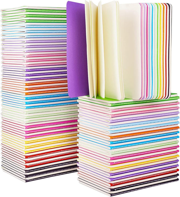 Gwybkq Small Lined Notepads Bulk 60 Pack Mini Journal Pocket Notebooks Set Colorful Cover Notebooks for Kids 3.5 x 5.5 Inches, 30 Sheets/60 Pages