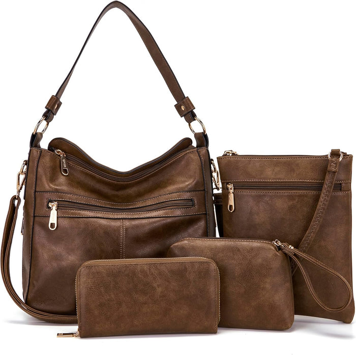 Purses For Women Handbags And Wallet Set Large Hobo Crossbody Bag Ladies Purse Totes 4 PCS | And Wallet Set, Large, Ladies Purse, 4 PCS