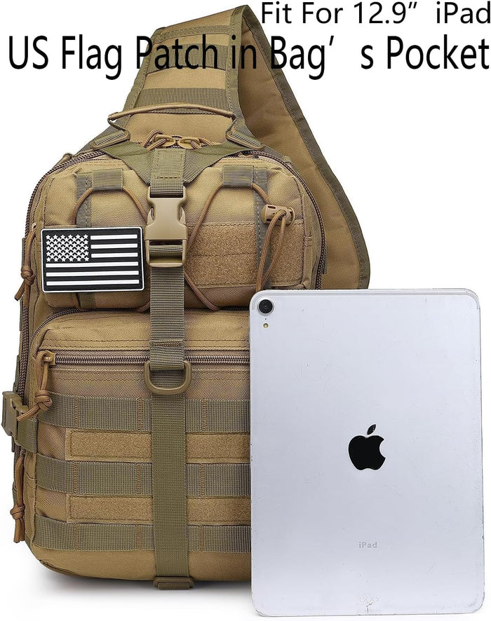 ATBP Tactical Crossbody Backpack Large Sling Pack With Holster Shoulder Bag For Men Outdoors Hiking Camping Gym