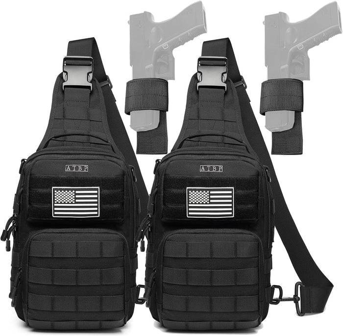 ATBP Tactical Sling Backpack With Holster Military Crossbody Bag for Men Single Shoulder Back Pack 10L