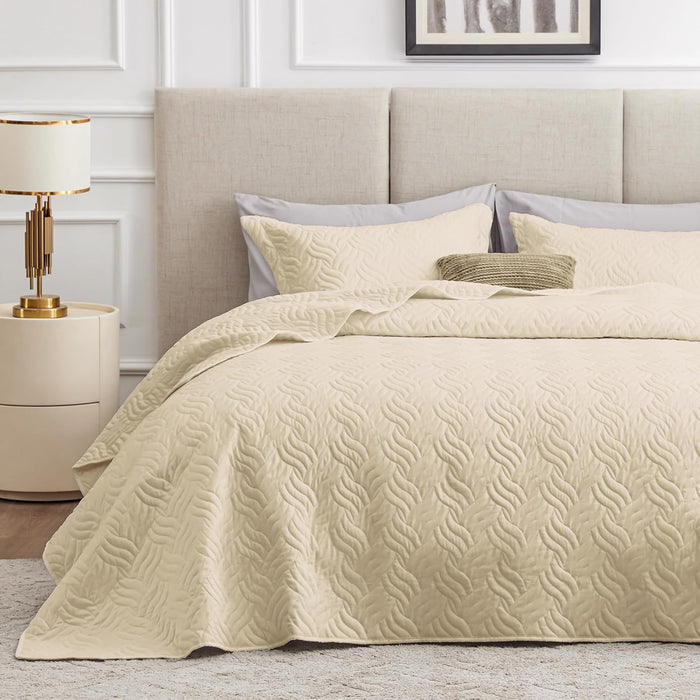 Love's cabin King Size Quilt Set Blue Bedspreads - Soft Bed Summer Lightweight Bedspread Comforter - Modern Style Coin Pattern Coverlet for All Season - 3 Pieces (1 Quilt, 2 Pillow Shams)