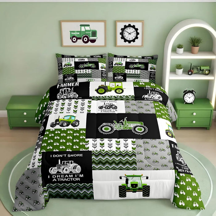 Feelyou Kids Dragon Comforter Set Queen Size, Green Dragon Bedding Set for Kids Boys Girls Boho Duvet Insert Room Decor 3Pcs