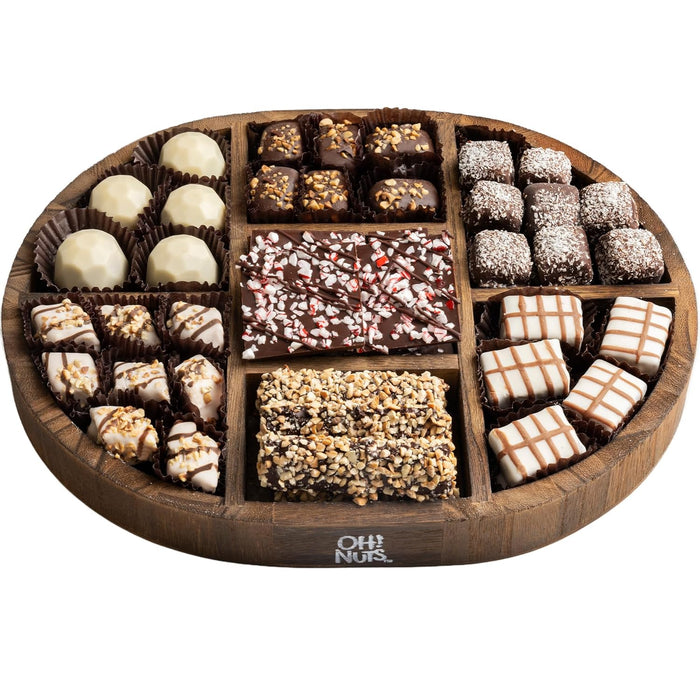 Oh! Nuts Chocolate Gift Basket – 6-Section Candy Tin with Premium Chocolate for Birthday, Anniversary, Corporate Gifts
