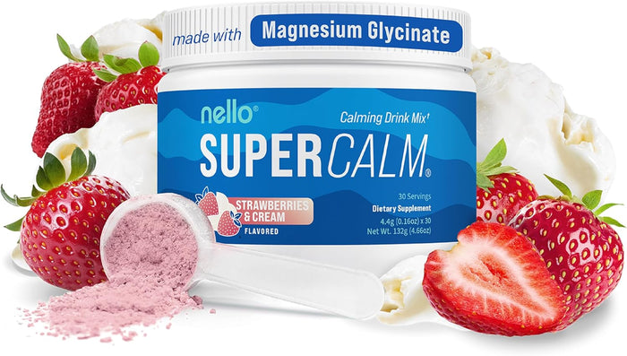 Supercalm Powdered Drink Mix, Raspberry Lemonade, L Theanine, Ksm-66 Ashwagandha, Magnesium Glycinate, Vitamin D 3, Supplements for Relaxation & Focus, No Sugar, Non GMO, On The Go, 20 Ct